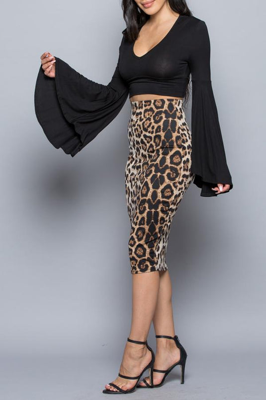 Maxine Leopard Midi Skirt