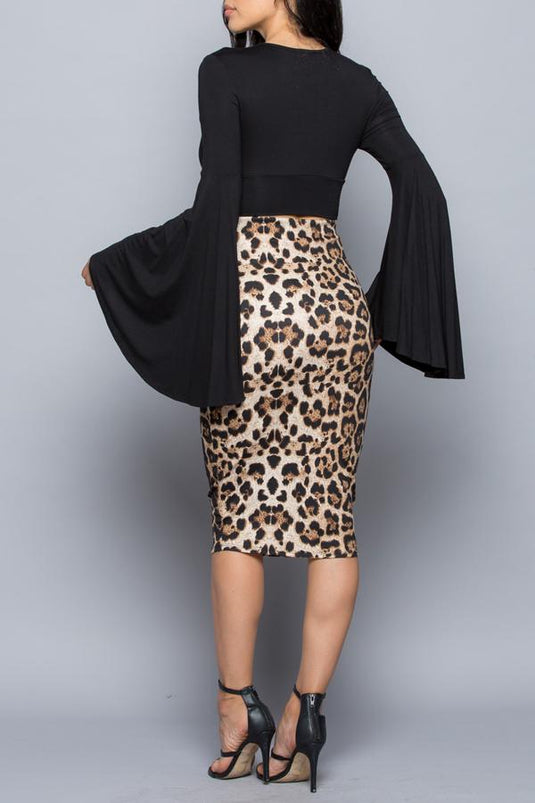 Maxine Leopard Midi Skirt